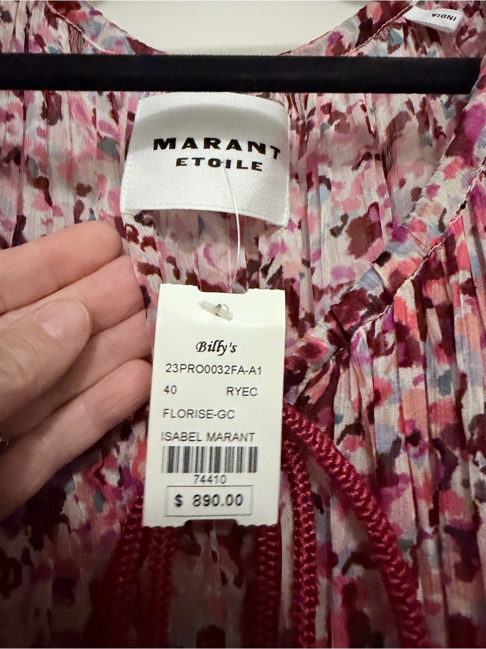 Isabel Marant Étoile Floral Ruffle Mini Dress Smocked Tiered Size 8 - Picture 2 of 6